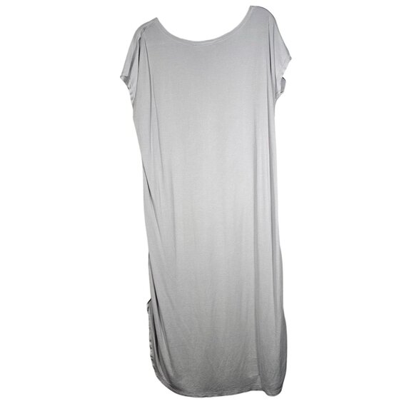 Double Zero Women Grey Modal Midi Dress Med Minimalist Cottagecore Balletcore - Picture 3 of 8